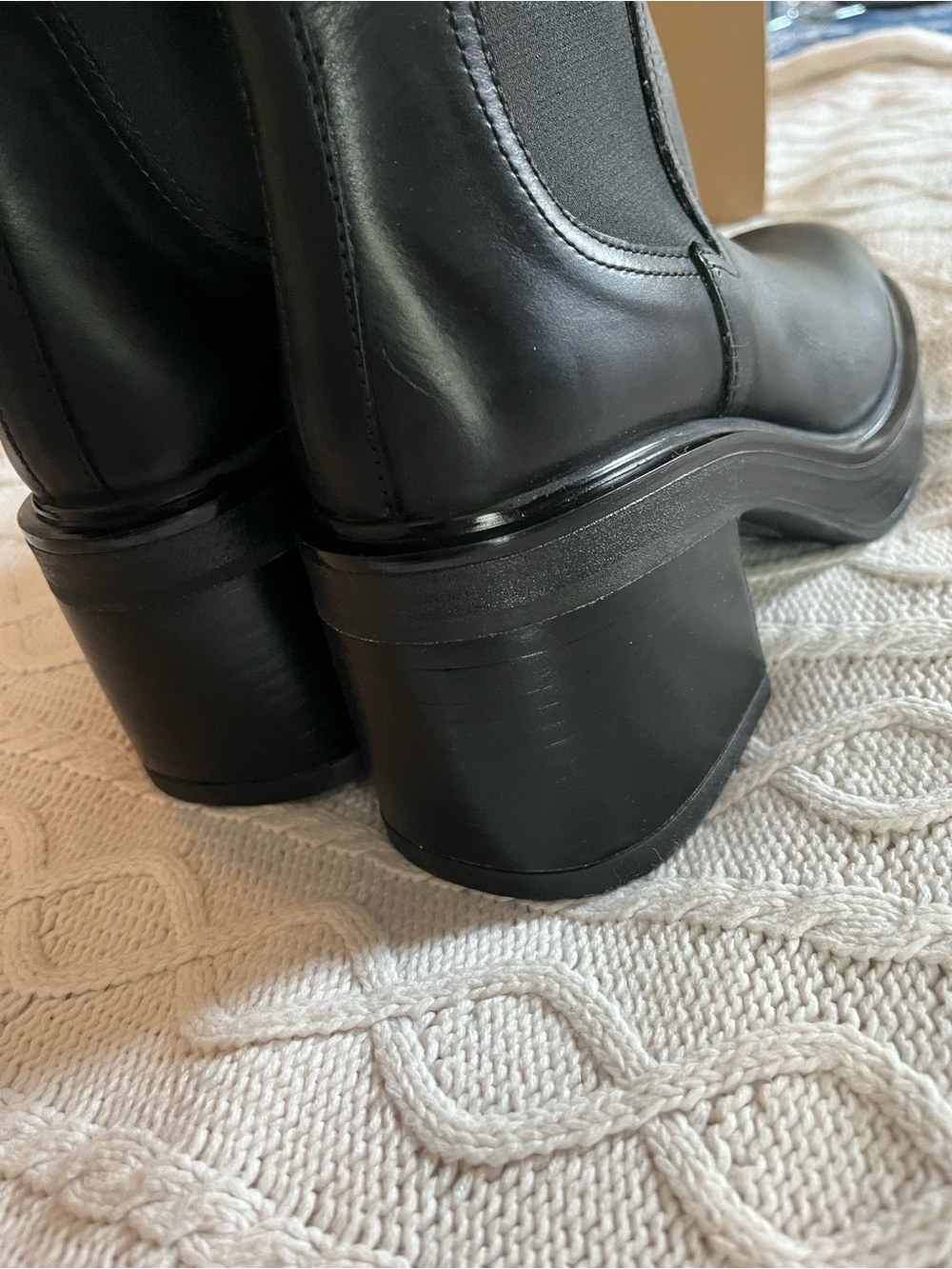 Steve Madden Women's Black 3 inch Flynn Leather Boots Various Sizes - Picture 5 of 13